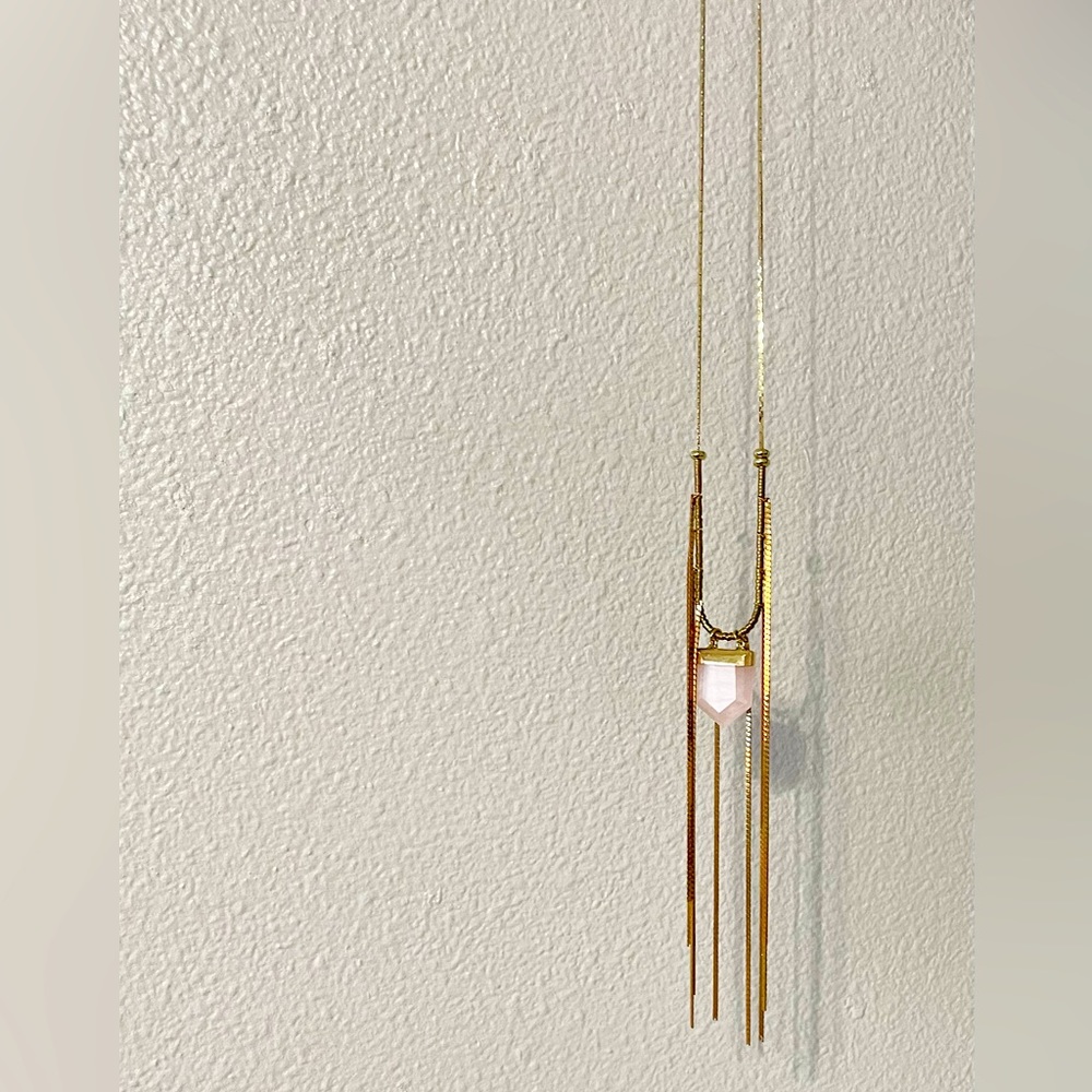 Anthropologie Rose Quartz Boho necklace